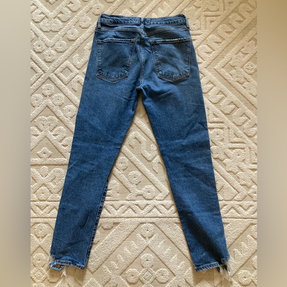 Agolde Distressed Blue Cropped Jeans - Picture 7 of 7